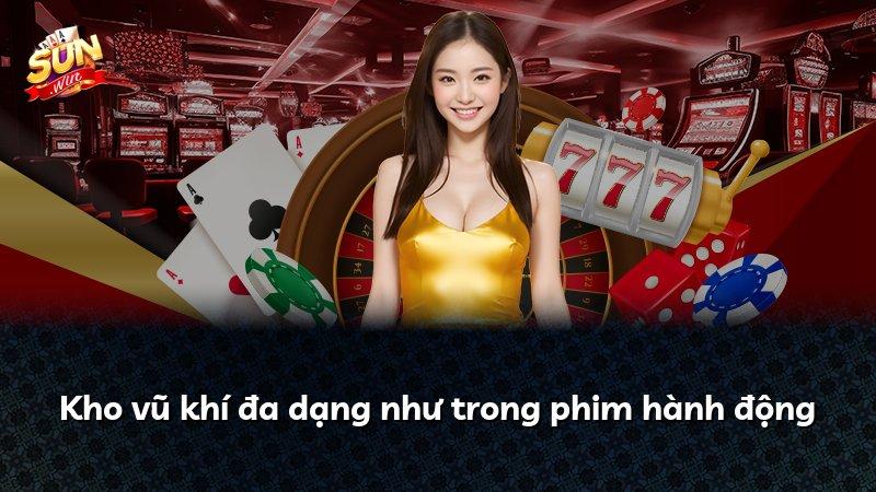 Kho vũ khí đa dạng như trong phim hành động